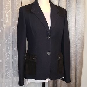 Piazza Sempione Italian Wool Blazer Jacket Navy